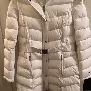 Tommy Hilfiger Women's Belted Faux-Fur-Trim Hooded Puffer Coat